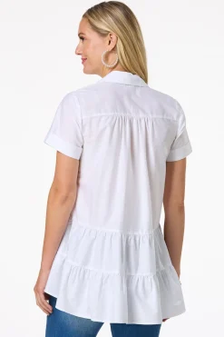 Cato Tiered Poplin Tunic> Tops