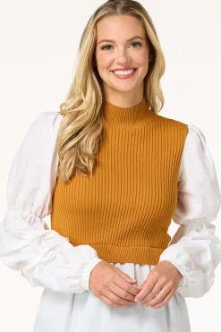 Cato Tiered Puff Sleeve Sweater><noscript><img width=