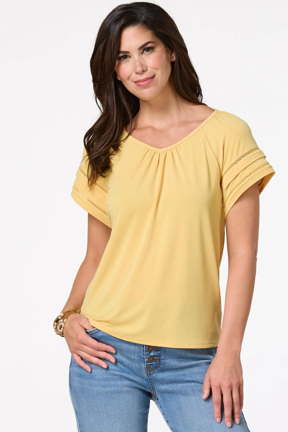Cato Tiered Sleeve Top> Tops
