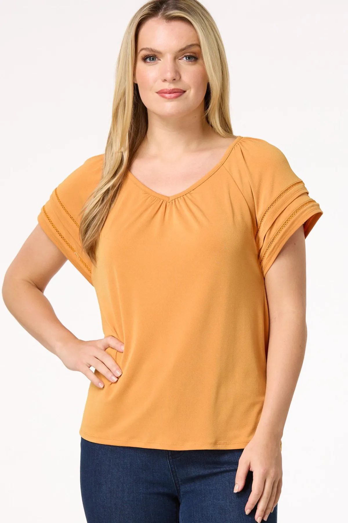 Cato Tiered Sleeve Top> Tops