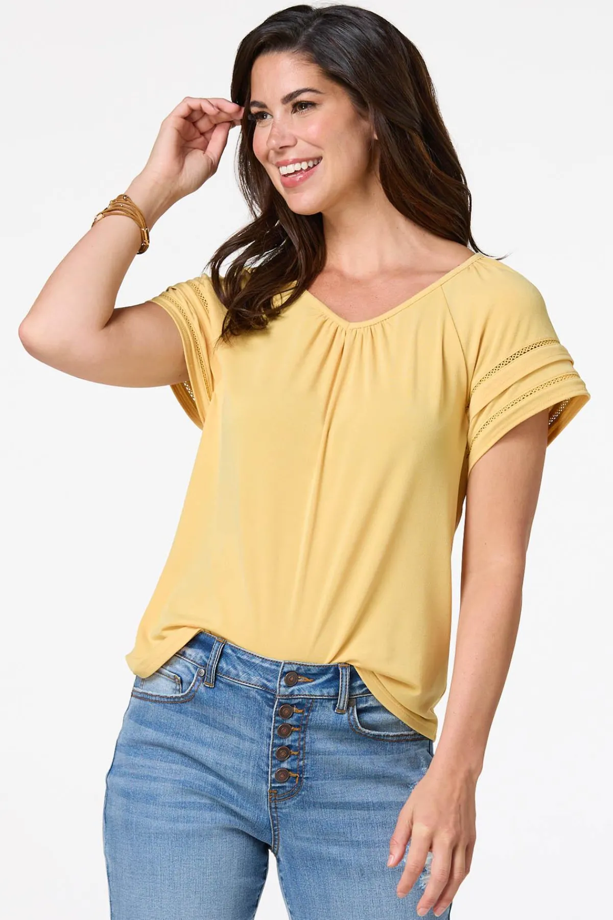 Cato Tiered Sleeve Top> Tops