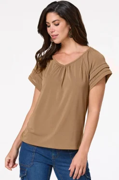 Cato Tiered Sleeve Top><noscript><img width=