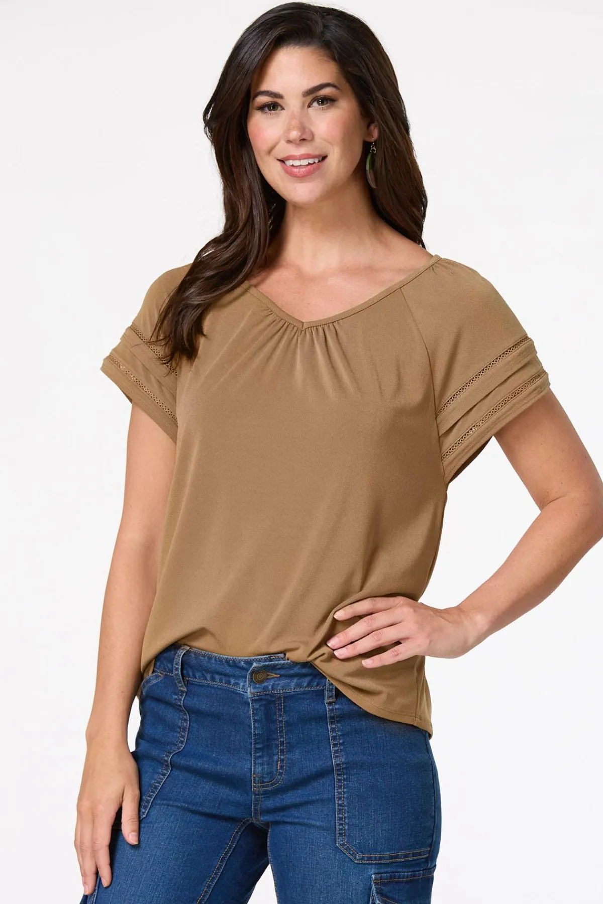 Cato Tiered Sleeve Top> Tops