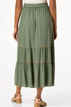 Cato Tiered Studded Skirt><noscript><img width=