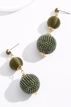 Cato Tiered Thread Ball Earrings> Earrings