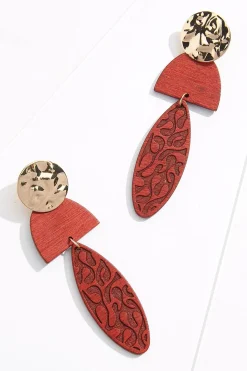 Cato Tiered Wood Clip- On Earrings> Earrings