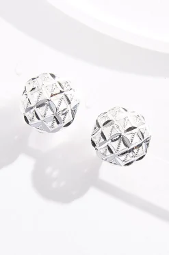 Cato Tiny Grid Circle Button Earrings> Earrings