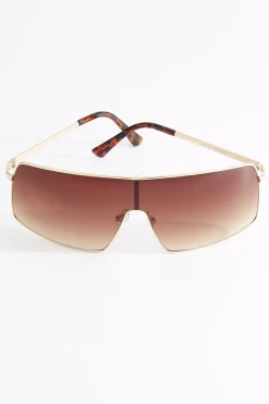Cato Tortoise Detail Shield Sunglasses><noscript><img width=