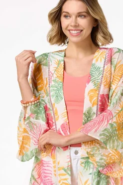 Cato Tropical Clip Dot Kimono><noscript><img width=