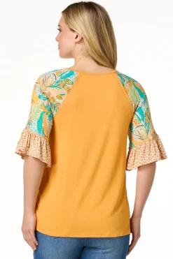 Cato Tropical Sleeve Top> Tops