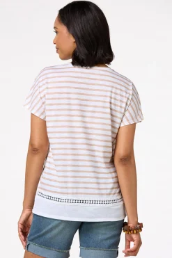 Cato Tropical Stripe Top> Tops