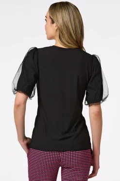 Cato Tulle Puff Sleeve Top> Tops