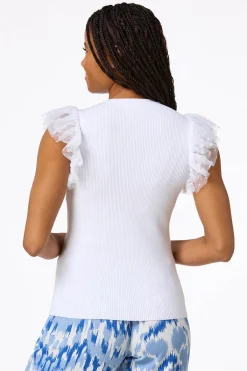 Cato Tulle Sleeve Sweater Tank> Sweaters