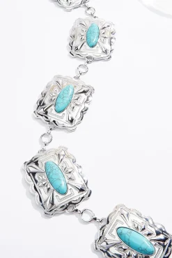 Cato Turquoise Rectangle Chain Belt> Belts