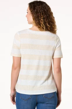 Cato Twist Hem Stripe Tee> Tops