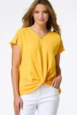 Cato Twist Hem V- Neck Top><noscript><img width=