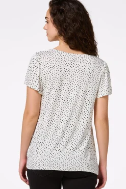 Cato Twisted Smocked Dot Top> Tops