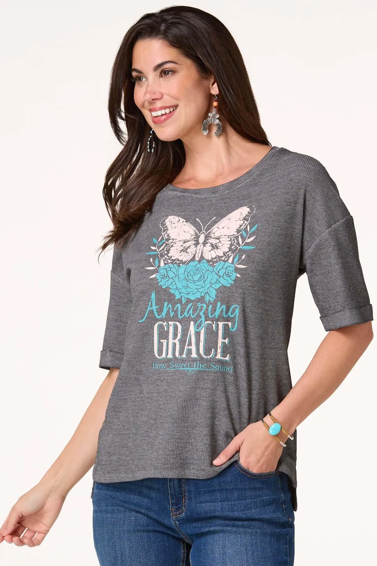 Cato Waffled Amazing Grace Top> Tops