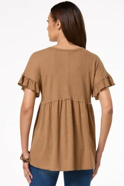 Cato Waffled Babydoll Top> Tops
