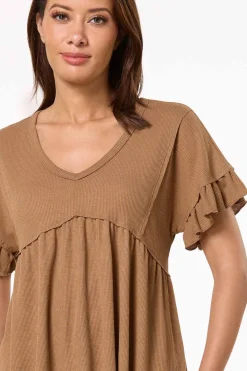 Cato Waffled Babydoll Top><noscript><img width=