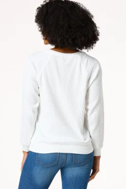 Cato Waffled Fall Y ` All Top> Tops