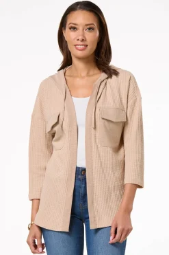 Cato Waffled Hooded Cardigan> Tops