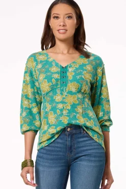 Cato Waffled Hook And Eye Top> Tops