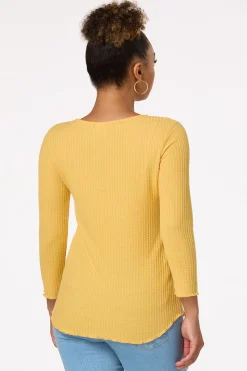 Cato Waffled Lettuce Trim Top> Tops
