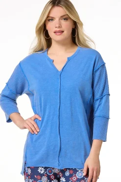 Cato Waffled Sleeve Top> Athleisure|Tops