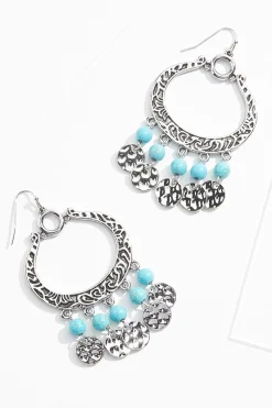 Cato Western Bead Disc Tassel Earrings> Earrings