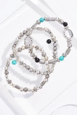 Cato Western Silver Stretch Bracelet Set> Bracelets
