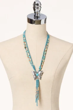 Cato Western Wood Butterfly Necklace Set> Sets|Necklaces