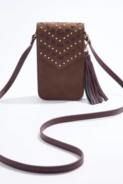 Cato Whipstitch Stud Cellphone Crossbody> Handbags