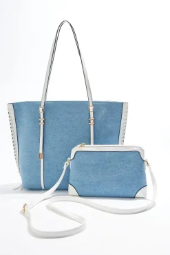 Cato Whipstitch Trim Tote Set> Handbags