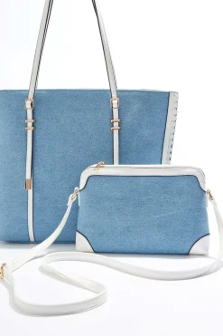 Cato Whipstitch Trim Tote Set> Handbags