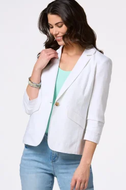 Cato White Linen Blazer><noscript><img width=