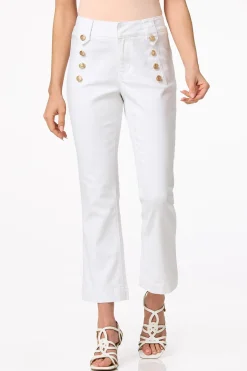 Cato White Sailor Button Jeans> Jeans