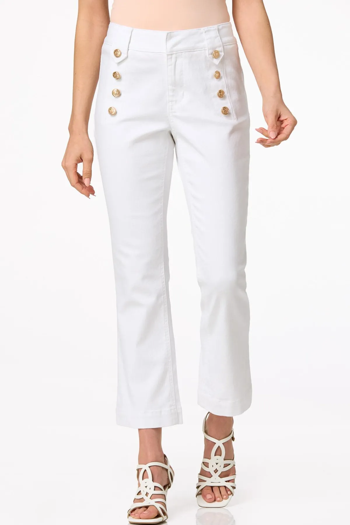 Cato White Sailor Button Jeans> Jeans