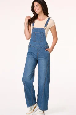 Cato Wide Leg Denim Overalls> Jeans