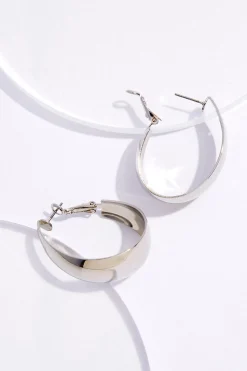 Cato Wide Oblong Hoop Earrings> Earrings