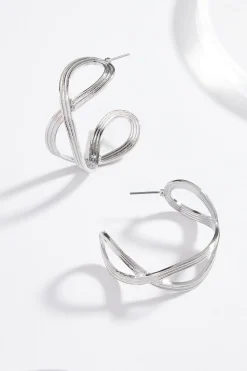 Cato Wide Twist Hoop Earrings> Earrings