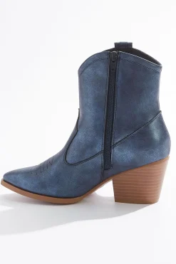 Cato Wide Width Blue Fringe Western Booties> Wide Width