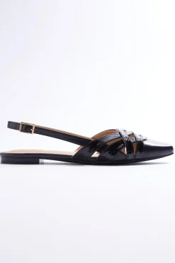 Cato Wide Width Croc Cutout Slingback Flats> Wide Width