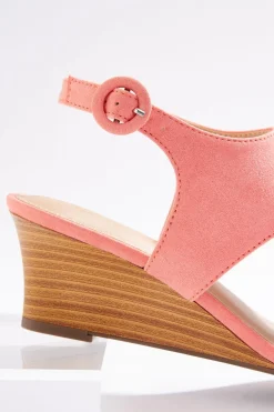 Cato Wide Width Faux Suede Thong Wedge Sandals> Wide Width
