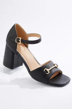 Cato Wide Width Vamp Detail Open Toe Heels> Wide Width