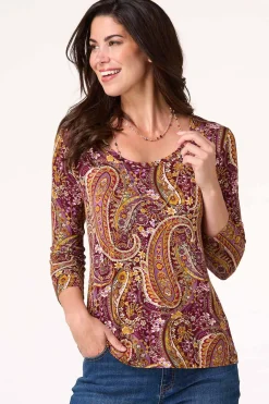 Cato Paisley Top> Tops