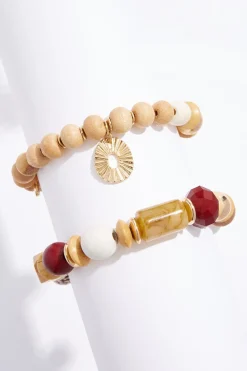 Cato Wood Beaded Bracelet Set> Bracelets