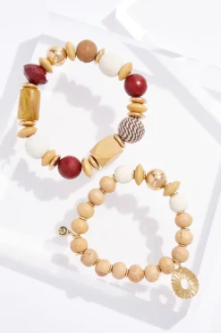 Cato Wood Beaded Bracelet Set> Bracelets