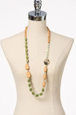 Cato Wood Beaded Long Necklace Set> Sets|Necklaces