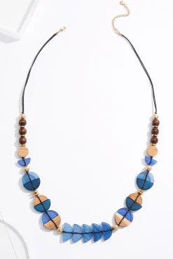 Cato Wood Blue Lucite Long Necklace> Necklaces